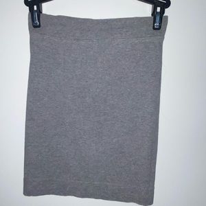 tight fitting gray mini skirt